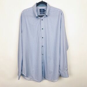 W.R.K 4-Way Stretch Geometric Regular Fit Button Down Performance Shirt Mens 17